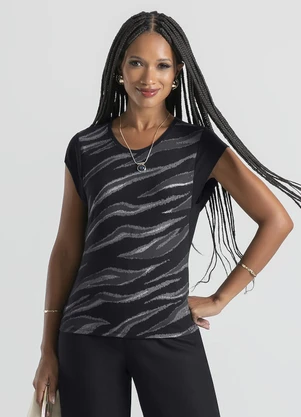 Cativa - Blusa em Crepe Preto - CATIVA