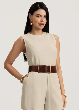 Gris - Blusa em Linho Bege - GRIS