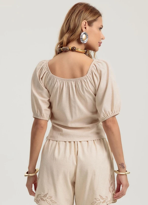 Gris - Blusa em Linho Bege 2