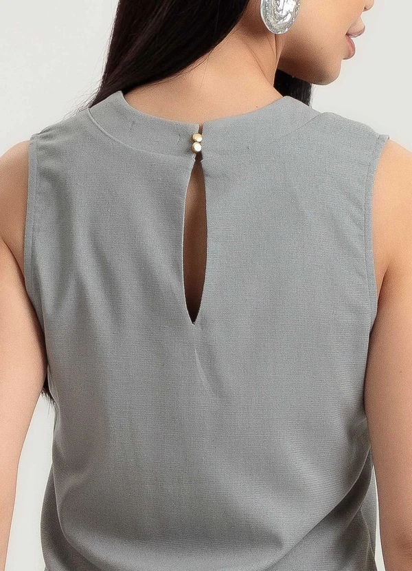 Gris - Blusa em Linho Cinza 3