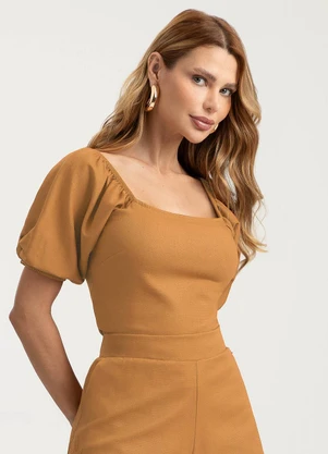Gris - Blusa em Linho Marrom - GRIS