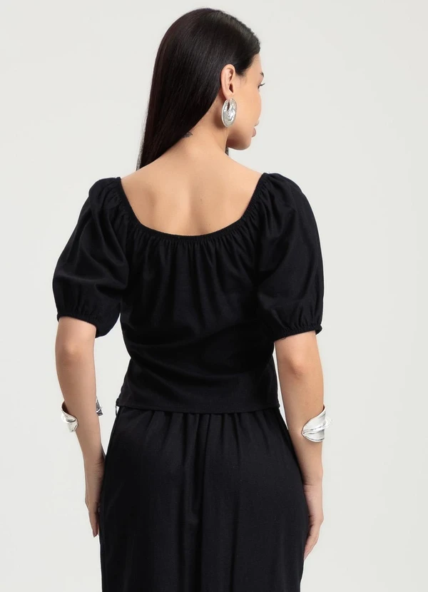 Gris - Blusa em Linho Preto 2