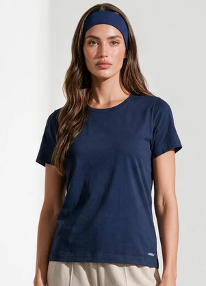 Veev - Blusa em Malha Bamboo Abertura Lateral Azul - VEEV