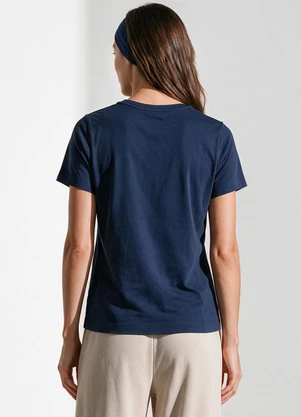Veev - Blusa em Malha Bamboo Abertura Lateral Azul - VEEV