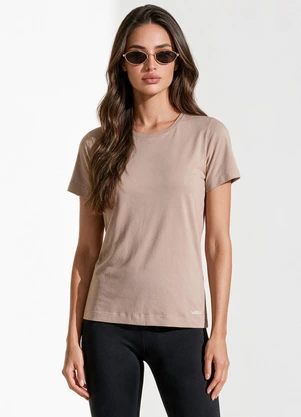 Veev - Blusa em Malha Bamboo Abertura Lateral Bege - VEEV