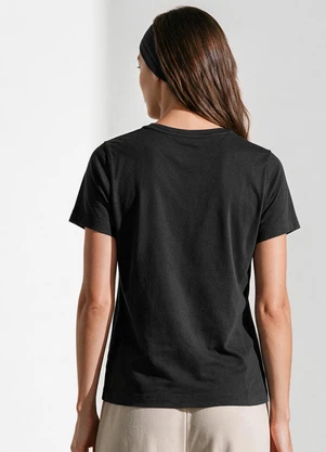 Veev - Blusa em Malha Bamboo Abertura Lateral Preto - VEEV