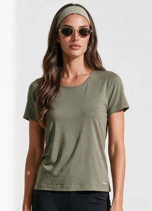 Veev - Blusa em Malha Bamboo Abertura Lateral Verde - VEEV