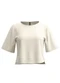 Lunender - Blusa em Malha Crepe com Mangas Curtas Branco - variação: Branco