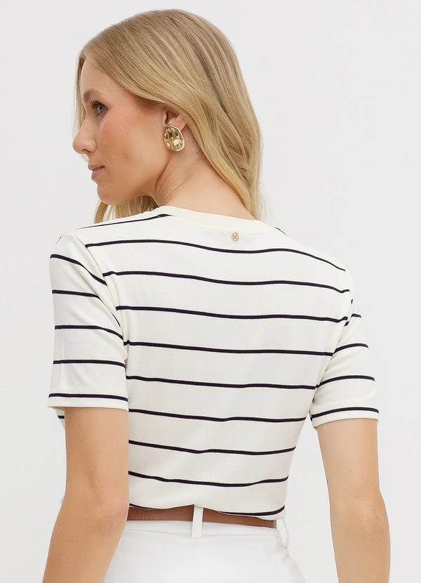 Principessa - Blusa de Manga Curta em Malha Listrada Mabel 2