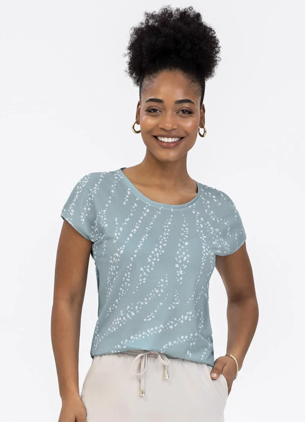 Habana - Blusa em Malha Stretch Azul