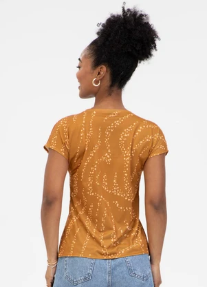 Habana - Blusa em Malha Stretch Laranja - HABANA