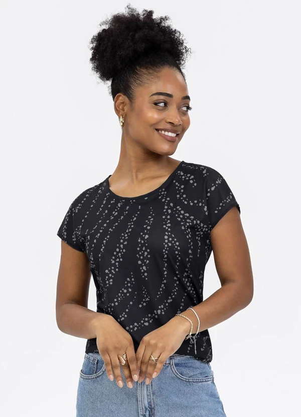 Habana - Blusa em Malha Stretch Preto