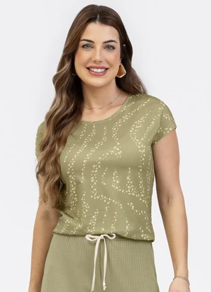 Habana - Blusa em Malha Stretch Verde - HABANA
