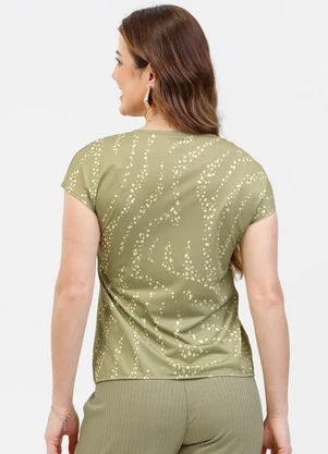 Habana - Blusa em Malha Stretch Verde - HABANA