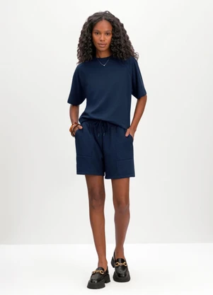Essendi - Blusa em Malha Texturizada Azul - ESSENDI
