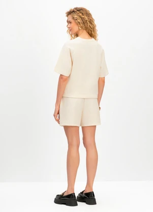 Essendi - Blusa em Malha Texturizada Natural - ESSENDI