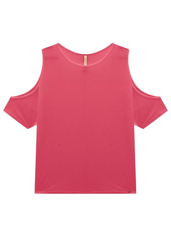 Lunender - Blusa em Malha Viscose com Recorte Ombros Rosa