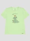 Cereja Rosa - Blusa em Meia Malha com Estampa Frontal Branco - variação: Verde