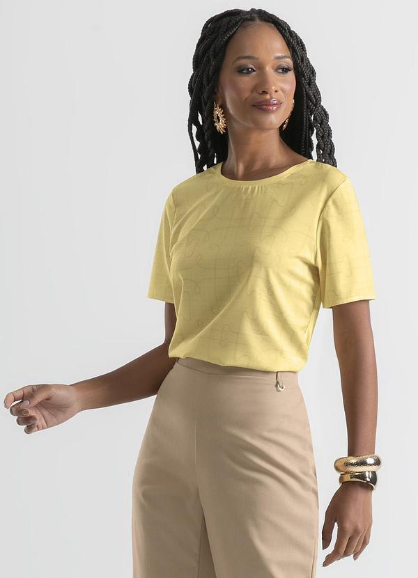 Cativa - Blusa em Misturinha Amarelo Claro