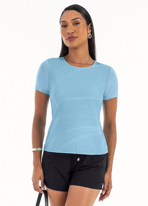Habana - Blusa em Misturinha  Azul Claro