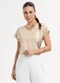 Habana - Blusa em Misturinha Marrom - variação: Bege