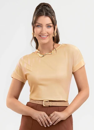 Habana - Blusa em Misturinha Bege - HABANA