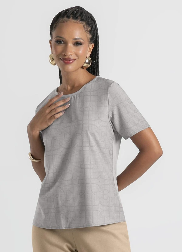 Cativa - Blusa em Misturinha Cinza