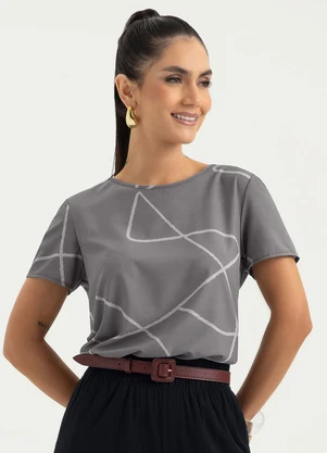 Cativa - Blusa em Misturinha Cinza - CATIVA