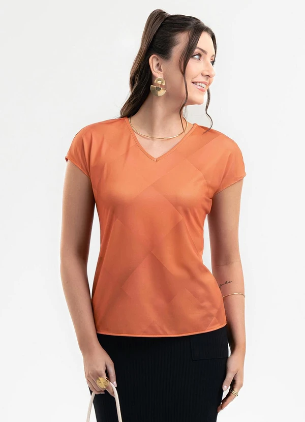 Habana - Blusa em Misturinha Laranja 1