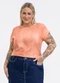Habana - Blusa em Misturinha Marrom Escuro - variação: Laranja