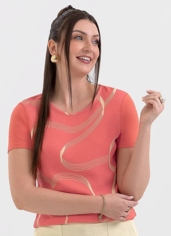 Habana - Blusa em Misturinha Laranja