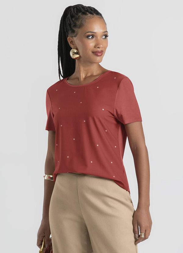 Cativa - Blusa em Misturinha Marrom Escuro