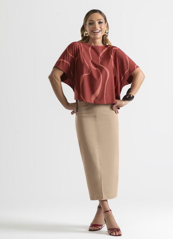 Cativa - Blusa em Misturinha Marrom Escuro 3