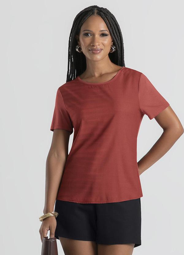 Cativa - Blusa em Misturinha Marrom Escuro