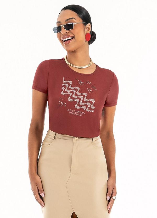 Habana - Blusa em Misturinha Marrom Escuro