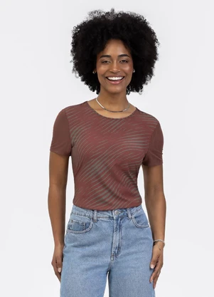 Habana - Blusa em Misturinha Marrom Escuro - HABANA