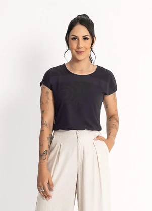 Habana - Blusa em Misturinha Preto - HABANA