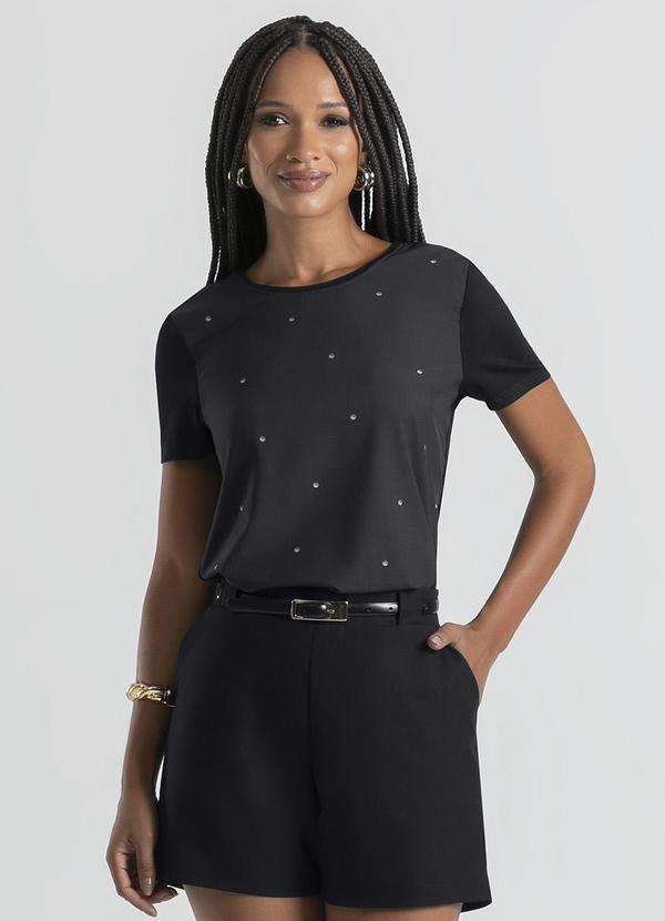 Cativa - Blusa em Misturinha Preto