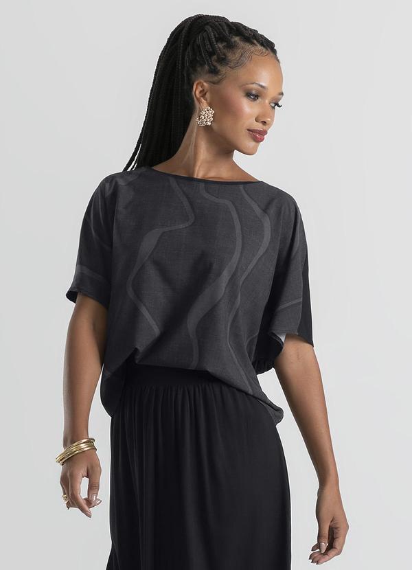 Cativa - Blusa em Misturinha Preto