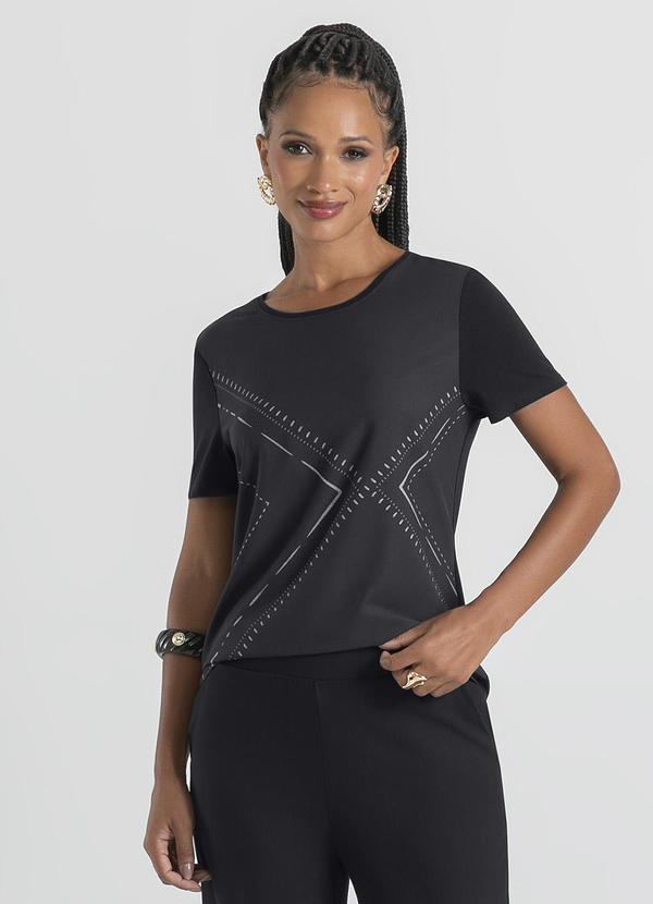 Cativa - Blusa em Misturinha Preto