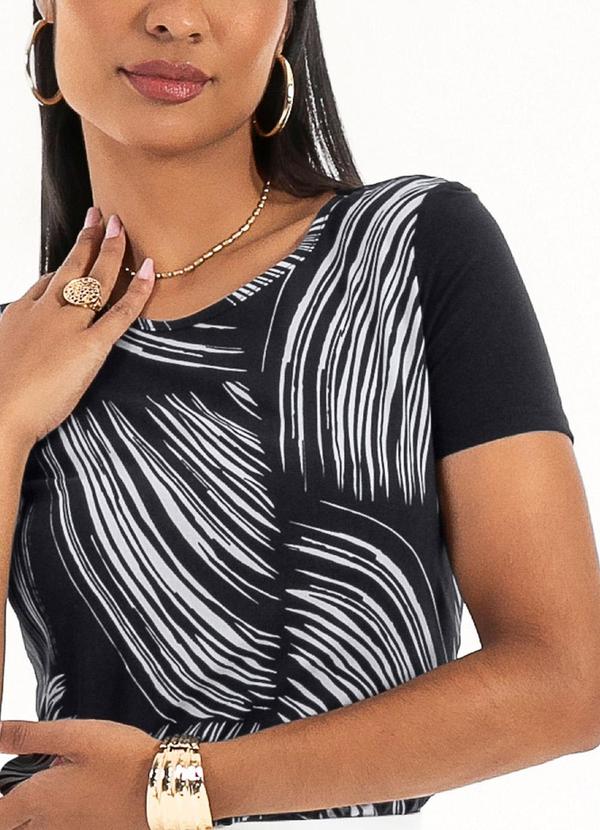 Habana - Blusa em Misturinha  Preto 3