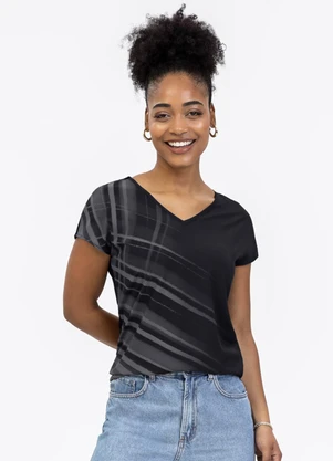 Habana - Blusa em Misturinha Preto - HABANA