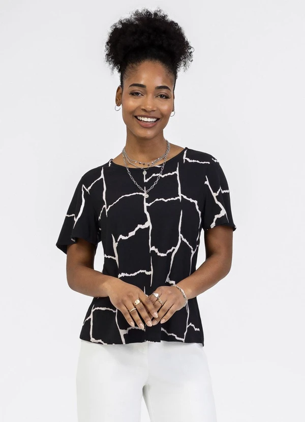 Habana - Blusa em Misturinha Preto