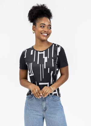 Habana - Blusa em Misturinha Preto - HABANA