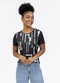 Habana - Blusa em Misturinha Amarelo  - variação: Preto
