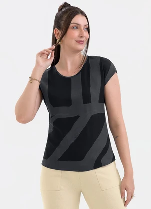 Habana - Blusa em Misturinha Preto - HABANA