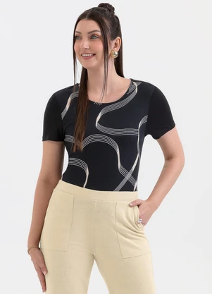 Habana - Blusa em Misturinha Preto - HABANA