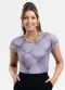 Habana - Blusa em Misturinha Marrom - variação: Roxo