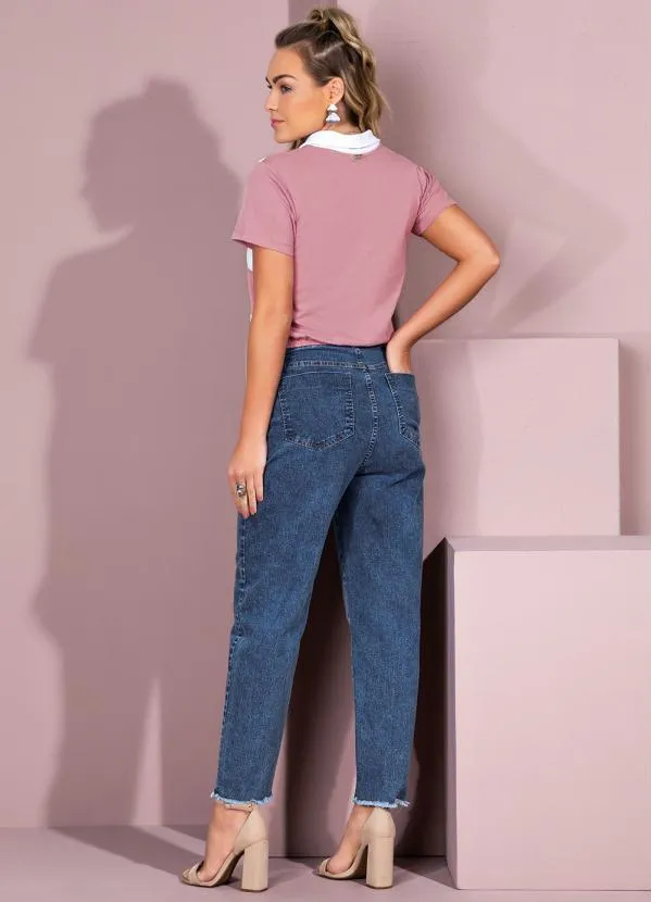 Quintess - Blusa em Moletinho Branco, Rosa e Verde com Gola 4