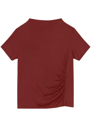 Malwee - Blusa em Moletinho com Franzido Bordô - MALWEE